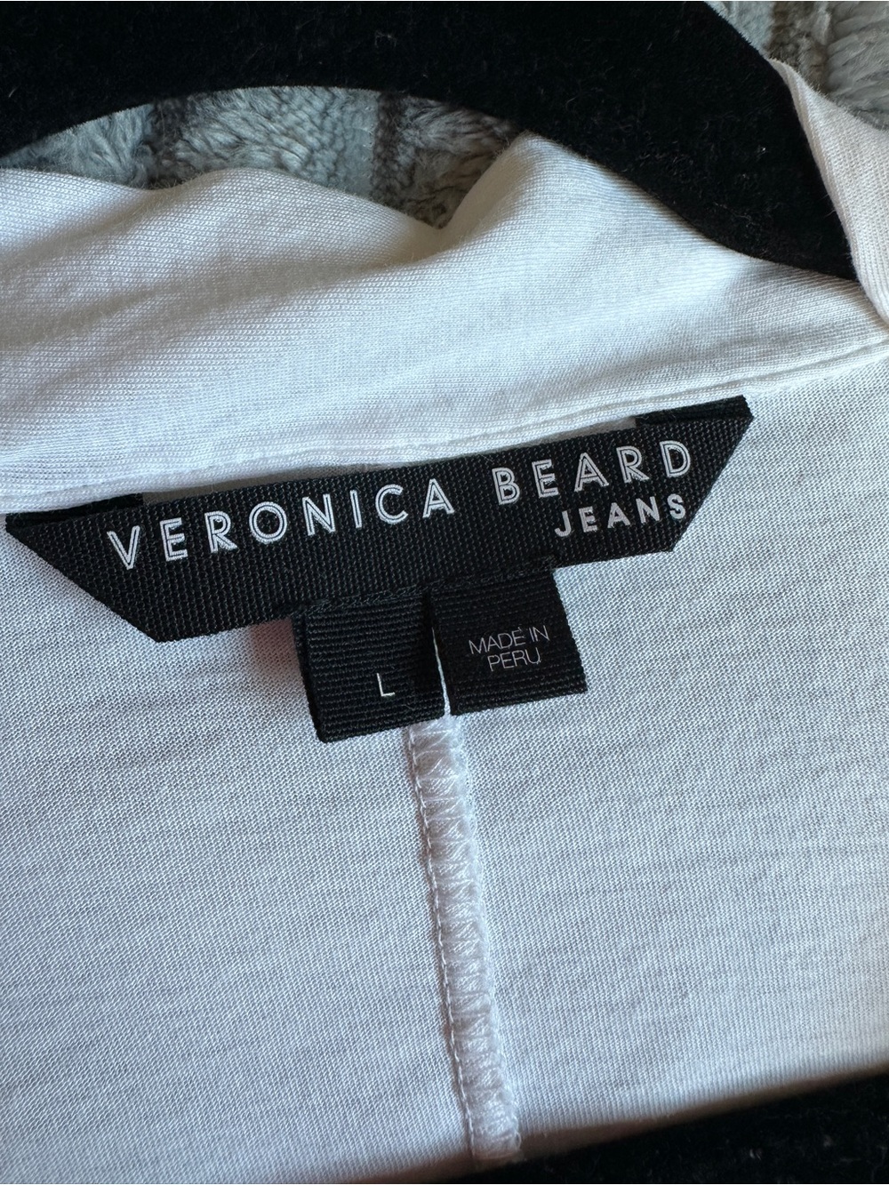Veronica Beard White V-Neck Tie-Front Pima cotton Long Sleeve Top - Picture 3 of 6